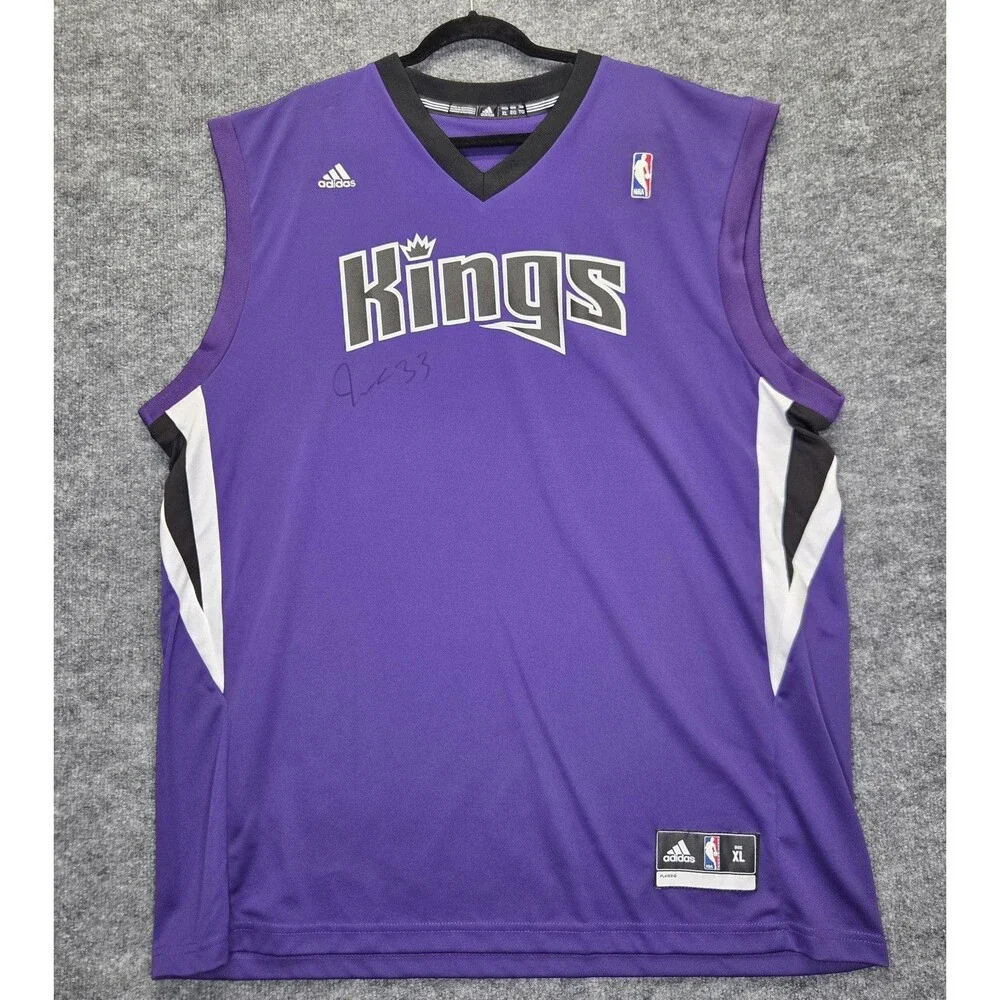 Sacramento Kings Jersey Mens XL Purple NBA Basketball Adidas Autograph Tank